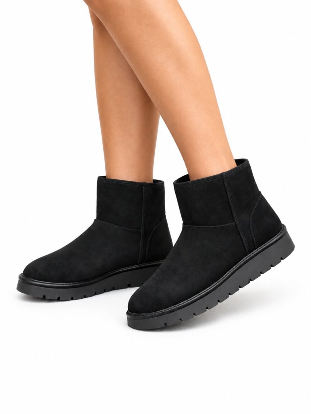 Women’s Black Faux Suede Ankle Boots
